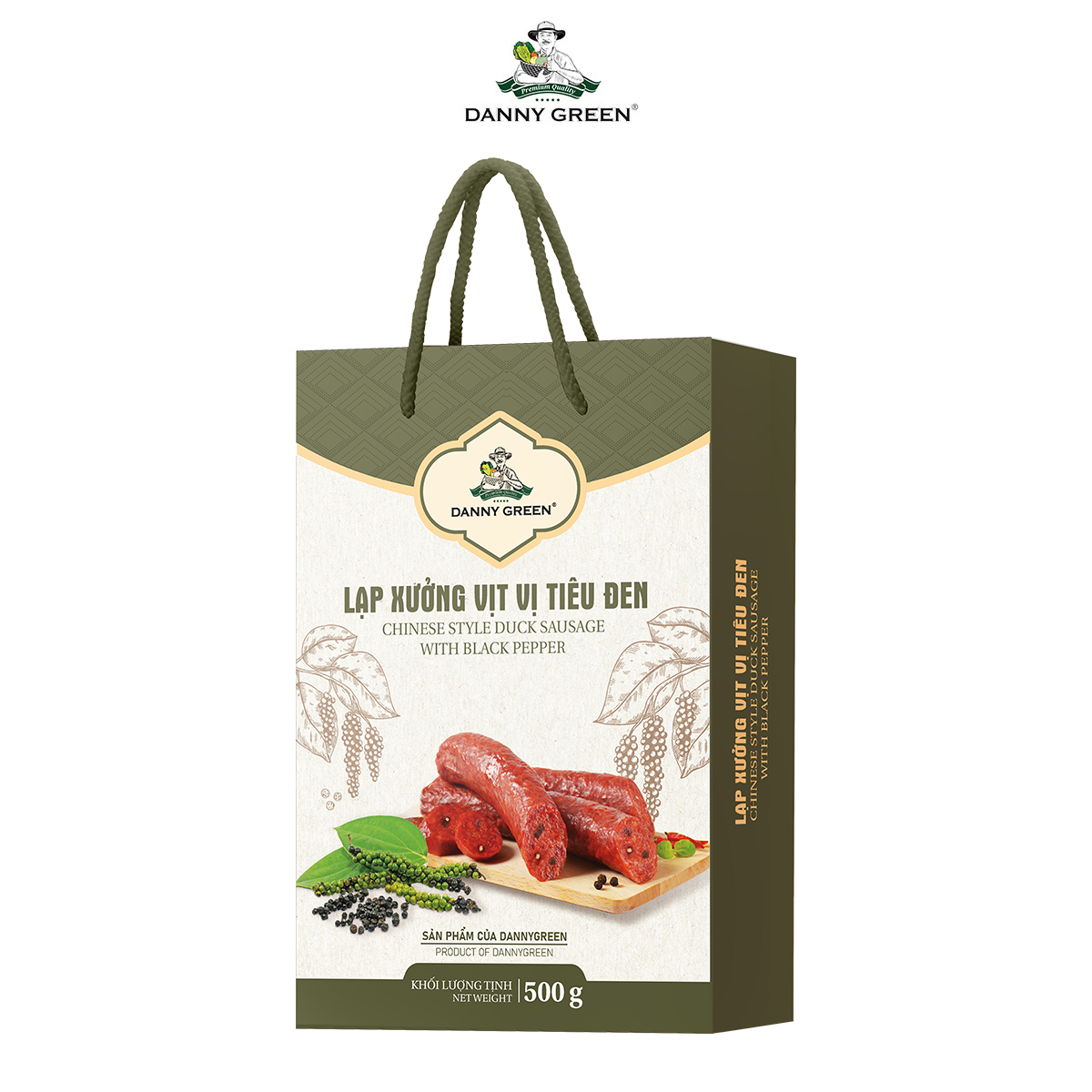Lạp Xưởng Vịt Vị Tiêu Đen DannyGreen