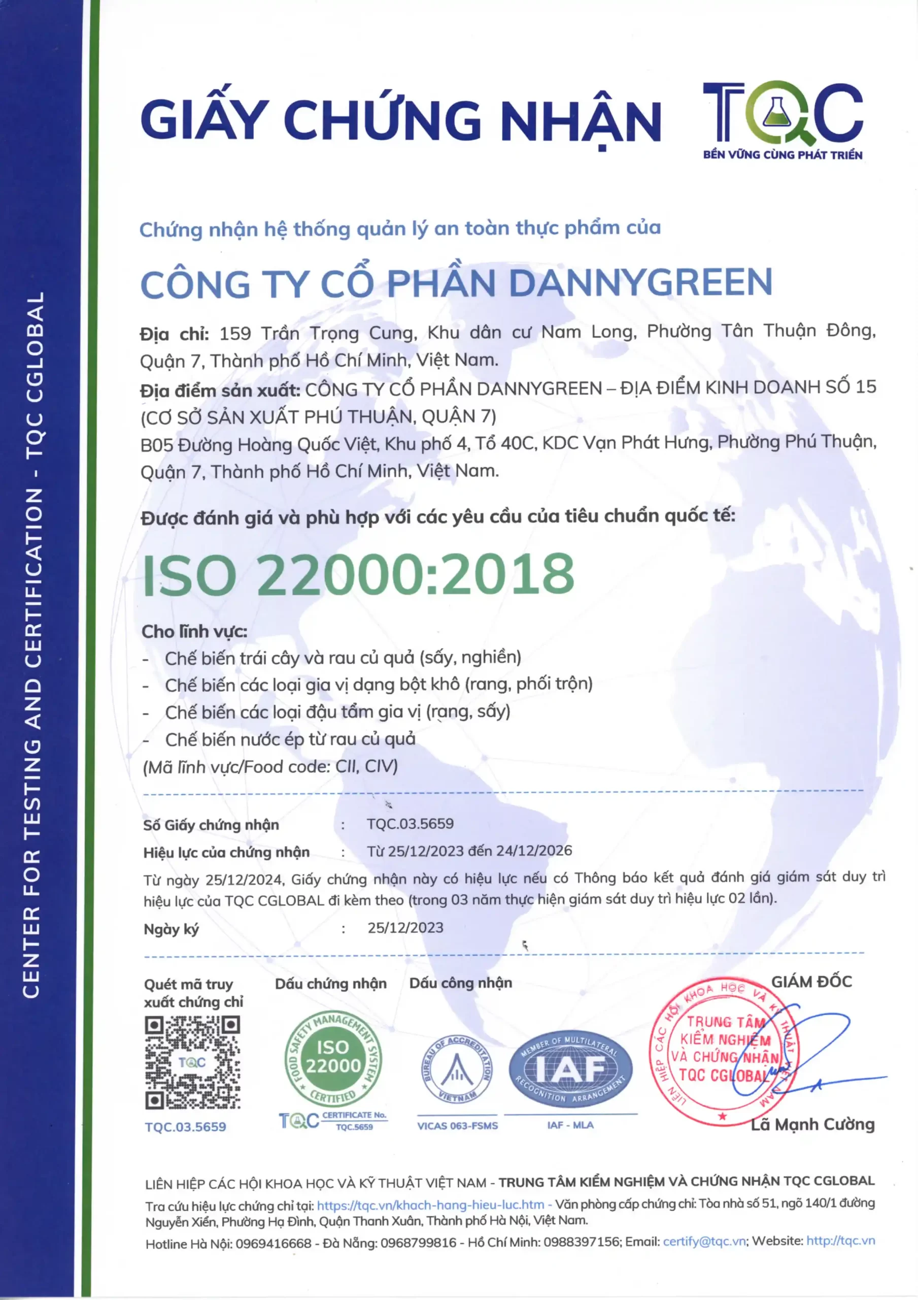 ISO 22000:2018 - DannyGreen