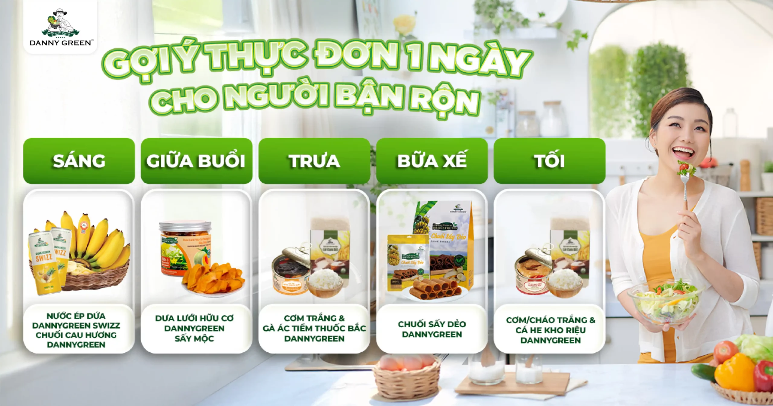 Gợi ý thực đơn 1 ngày cho người bận rộn