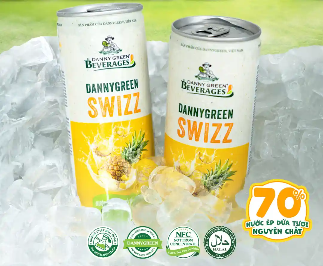 Nước Ép Dứa và Nước Ép Dứa Có Thịt Dứa DannyGreen Swizz