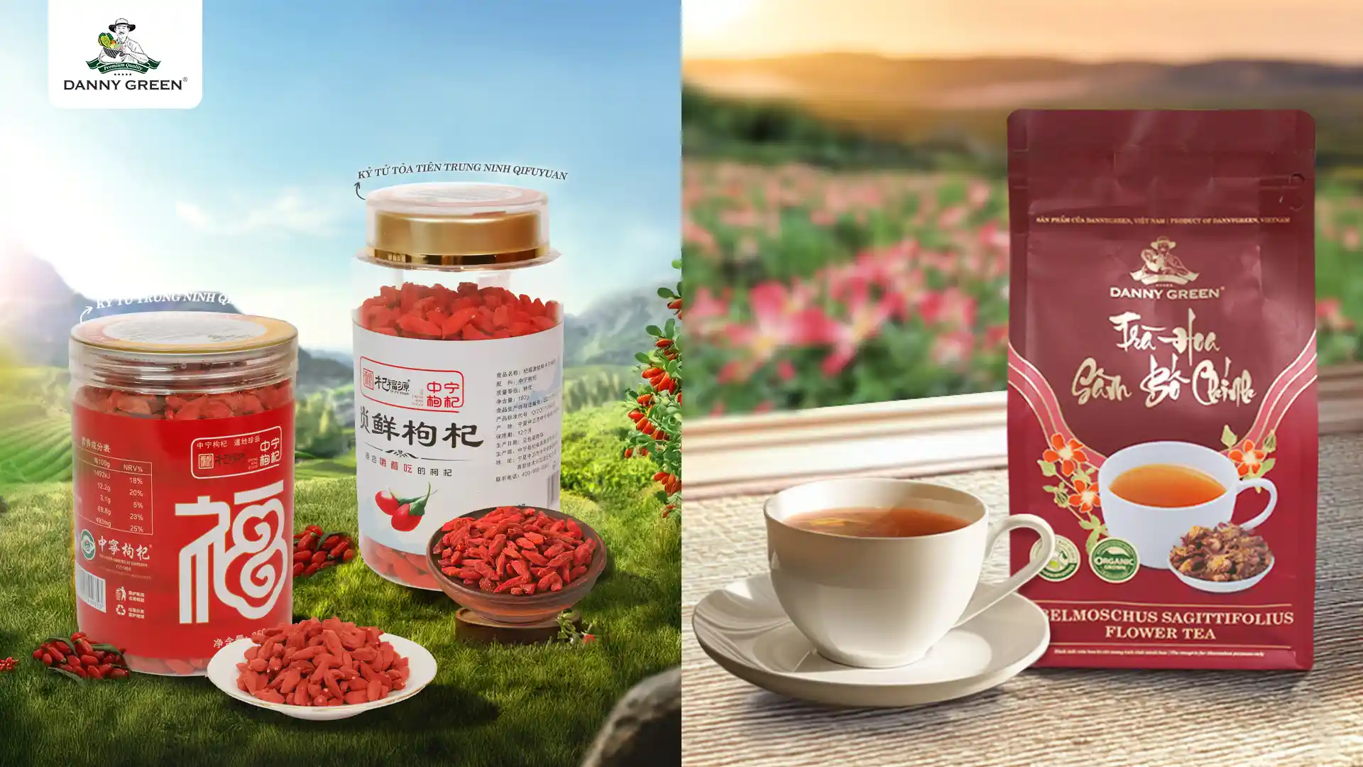 Trà Hoa Sâm Bố Chính DannyGreen và kỷ tử