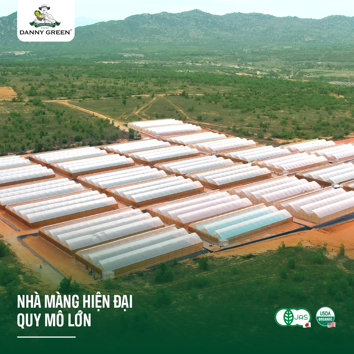 Hệ thống nhà màng tại Nông Trại Hữu Cơ DannyGreen Sơn Hải - Ninh Thuận